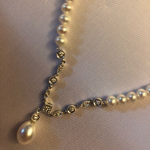 Pearl and diamond necklace